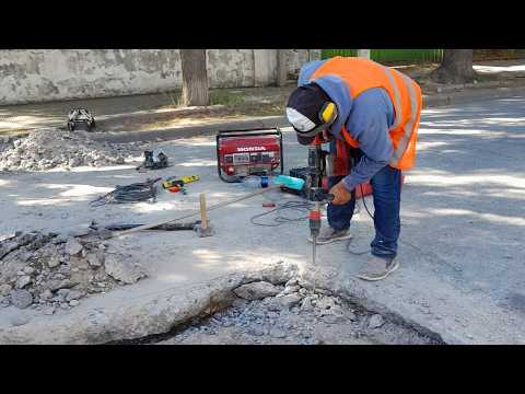 Intenso despliegue de ARSA en esta primera etapa de bacheo en Viedma