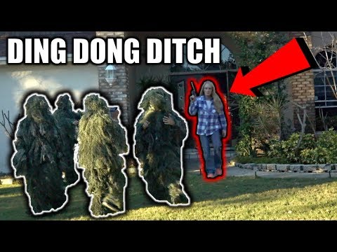 DING DONG DITCH IN GHILLIE SUITS PRANK!! (what happened will blow your mind)
