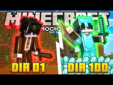 EU SOBREVIVI 100 DIAS NO MINECRAFT BEDROCK 1.22 HARDCORE!