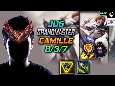 천상계 정글 카밀 템트리 룬 트포 집공 - GrandMaster Camille Jungle vs Elise - 롤 KR 12.18