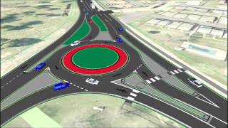 Roundabout Traffic Animation, County Road 17 & 15, Winona Minnesota