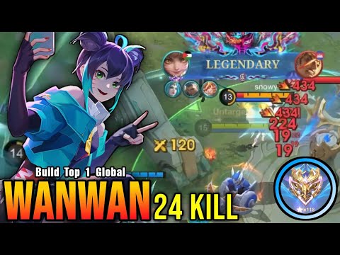 24 Kills!! Insane Damage Wanwan Monster Gold Laner!! - Build Top 1 Global Wanwan ~ MLBB