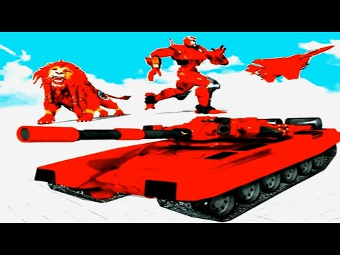 Red Lion & Tank Robot Multiple Transformation Lion,Tank,Jet & Robot–Tank Robot Car Game Gameplay #3