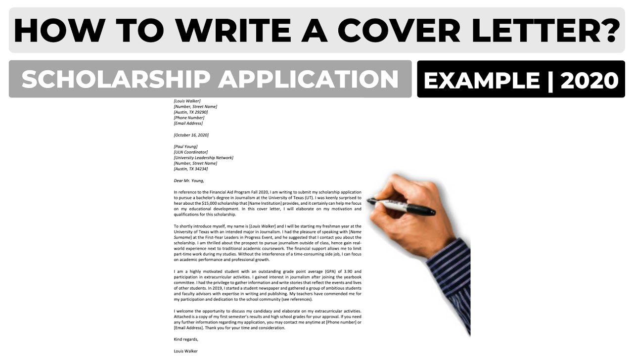 How To Write a Cover Letter For a Scholarship Application | Example