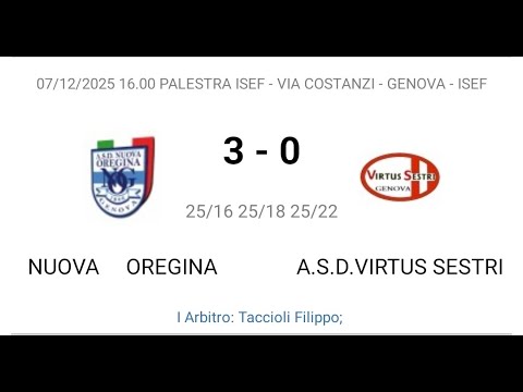 Under18 2025/26: Nuova Oregina vs Virtus Sestri