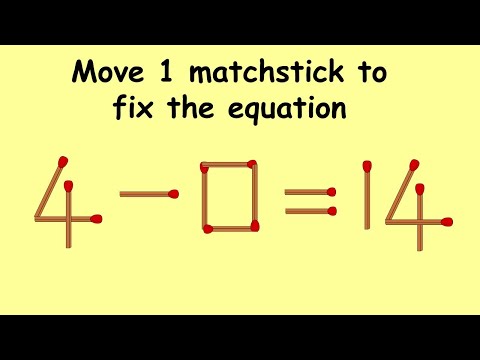4-0=14 fix the equation | MatchStick Puzzle #109 | Move 1 Matchstick | Puzzles with answer