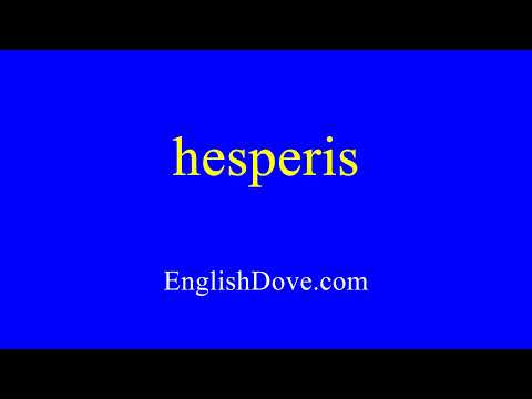 How to pronounce hesperis in American English