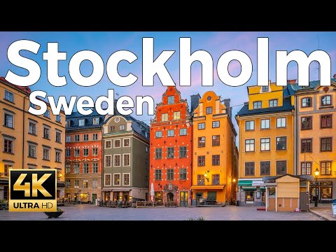 Stockholm, Sweden Evening Walking Tour 4k - With Captions