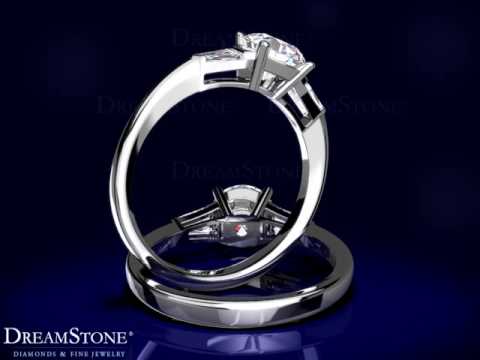 Tapered Baguette Diamond Engagement Ring (1/2 carats tdw.)