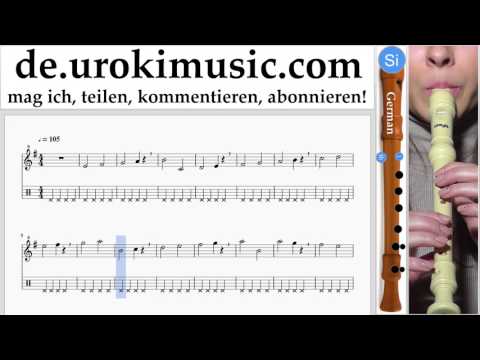 Blockflötenunterricht G. J. Balvin, Willy William - Mi Gente Noten Lernen Teil#1 um-i995