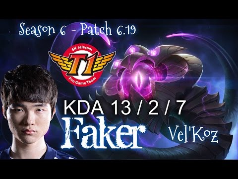 SKT T1 Faker VEL'KOZ vs SYNDRA Mid - Patch 6.19 KR Ranked | League of Legends
