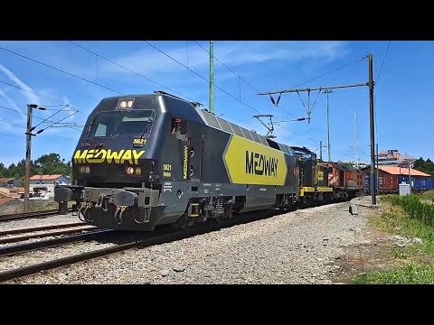 CP 592.2 e locomotivas 5621, 1446 e 1962 da Medway