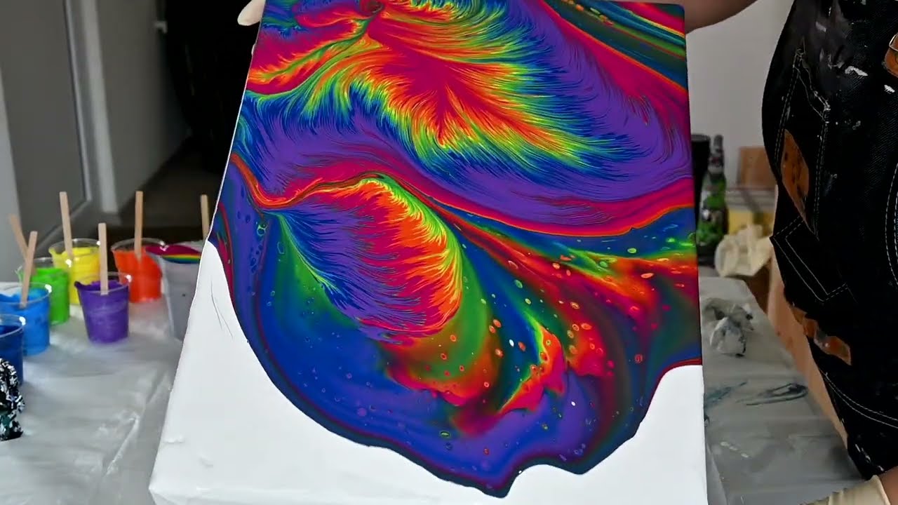 <h1 class=title>(973) RAINBOW  Fluid Art ~ Abstract Acrylic Painting ~ Acrylic Pouring Split Cup ~ Straight Pour</h1>