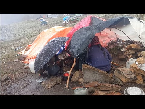 Inside Dolpa’s Coldest Region | A Family’s Real Experience Living in Nature, Caves & Tents🌧️🌧️🌧️