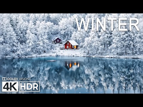 WINTER WONDERLAND - SNOW LAPLAND 4K ❄️ Peaceful Falling Snow & Relaxing Music for Stress Relief
