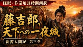 【睡眠・作業用 朗読 新書太閤記】『藤吉郎、天下への一夜城』一気見第三巻　朗読七味春五郎