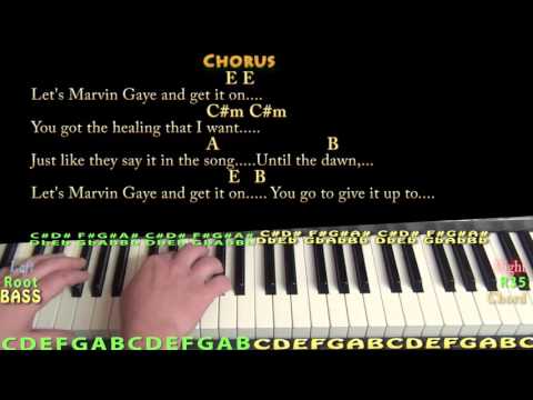 Marvin Gaye (Charlie Puth) Piano Cover Lesson in E with Chords/Lyrics