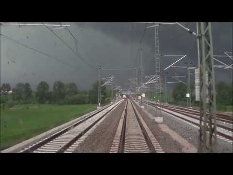 Führerstandsmitfahrt im VT 612 ins Unwetter