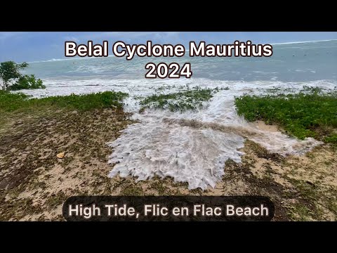 Cyclone Belal Mauritius High tides flic en flac beach | cyclone reunion | belal cyclone #mauritius