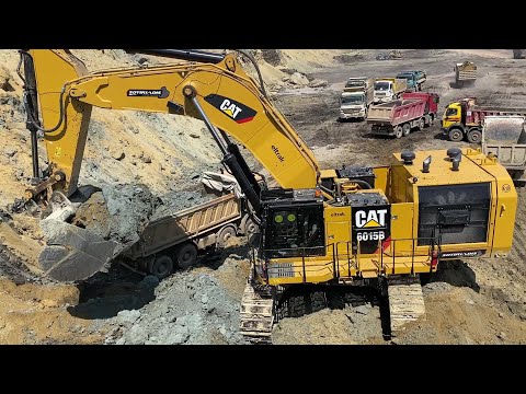 Caterpillar 6015B Excavator Loading Trucks With Two Passes - Sotiriadis Mining Works