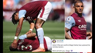 Aston Villa\'s Diego Carlos suffers a nightmare Achilles\' tendon injury