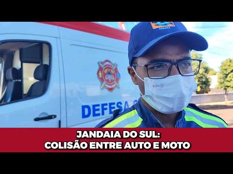 JANDAIA DO SUL; COLISÃO ENTRE CARRO E MOTO NA AV. PARANÁ MOBILIZA EQUIPES DE RESGATE