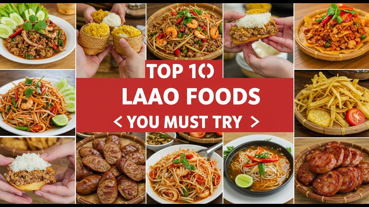 Top 10 Laos 🇱🇦 Foods You Must Try When you visited LAOS! 