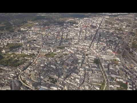Aerial View of Lugo Walled City , Galicia, Spain.
