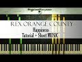 Rex Orange County - Happiness [#ReggieWatkins Piano tutorial]