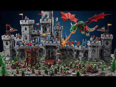 EPIC LEGO Castle Siege: Knights vs Orcs & Dragon Attack! (Medieval War Stop Motion)