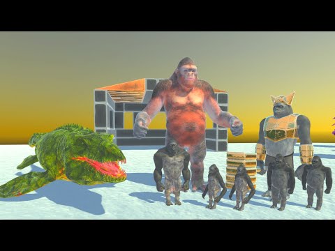 GORO + MOSASAURUS ATTACK GHOR AND GANG OF PRIMATE ENEMIES - ANIMAL REVOLT BATTLE SIMULATOR