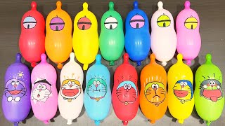 Slime Mixing: Doraemon Balloon Characters, Red Glitter Clear Sounds #47