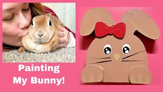 Painting A Wooden Bunny Like My Bunny, Ruby.