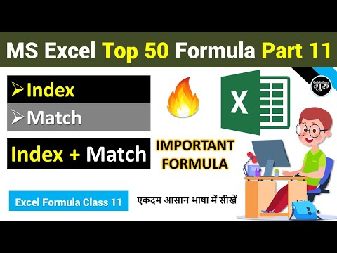Part 11 || Index Formula Match Formula in Excel || Excel All Important Formulas