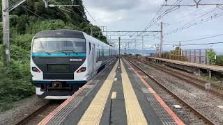 Ｅ２５７系　特急踊り子　根府川駅通過