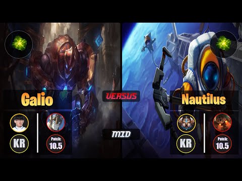Hoit GALIO (Mid) [Aftershock] VS NAUTILUS - Challenger KR Patch 10.5