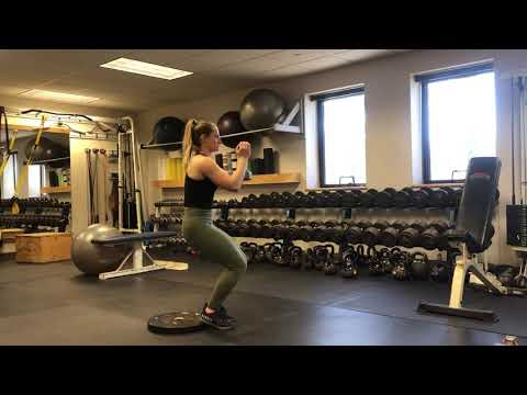 Elevator heels elevated goblet squat