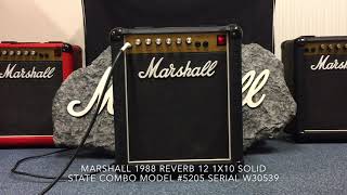 Video thumbnail for Marshall 1988 Reverb 12 1x12 Solid State Combo Model #5205 by James Robinson-Wyatt