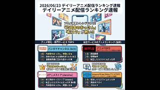 2026/06/23 - Daily SVOD Anime Ranking｜アニメ1位は配信スケジュールで決まる