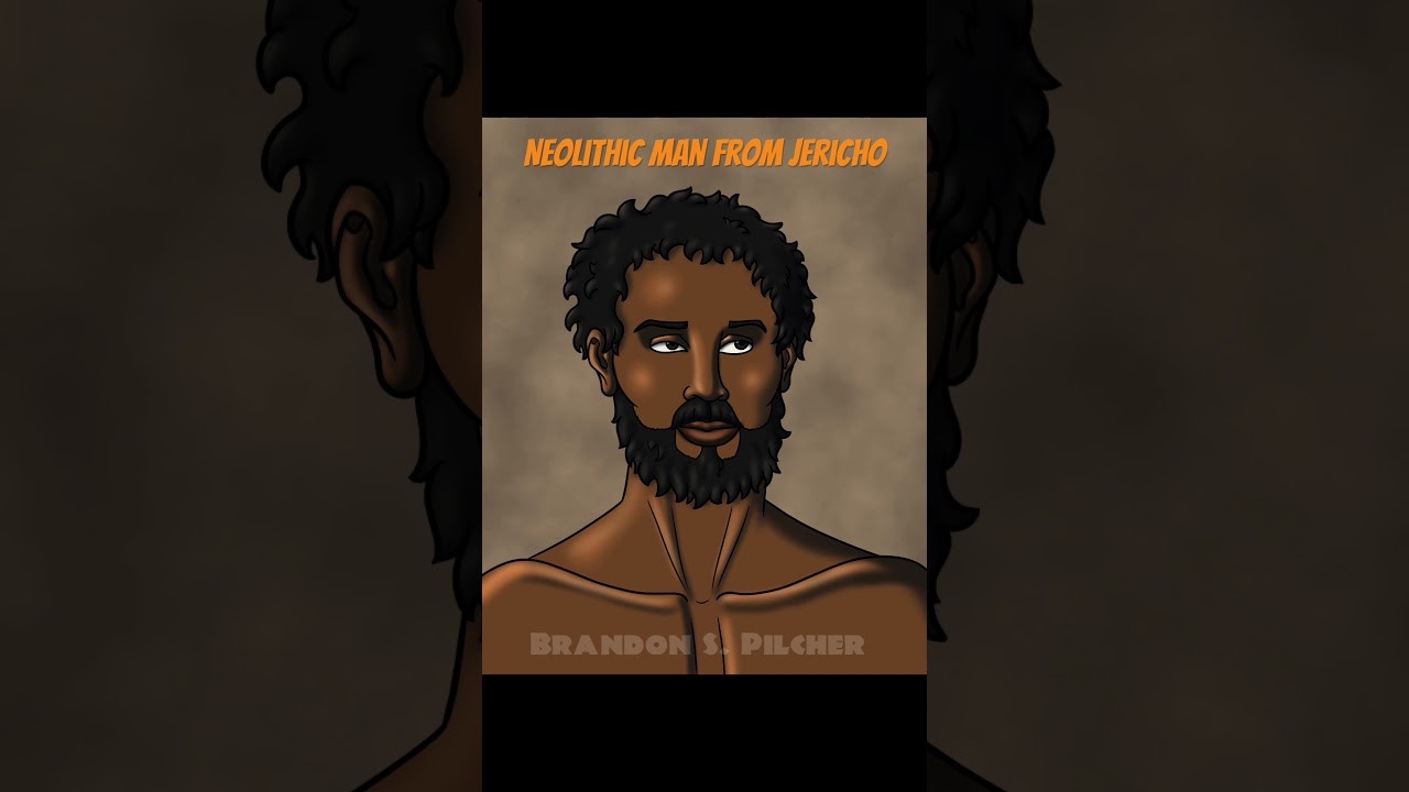 Portrait of a Man from Neolithic Jericho #paleoart #art