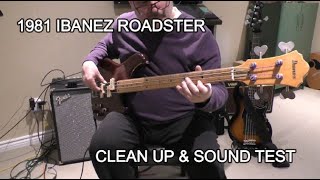 Vintage 1981 Ibanez Roadster Electric Bass Cleaning & Sound Demo!