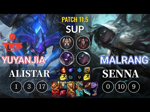 TES yuyanjia Alistar vs Malrang Senna Sup - KR Patch 11.5
