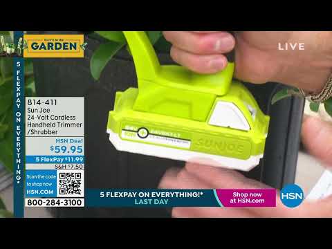 Sun Joe 24Volt Cordless Handheld Trimmer /Shrubber