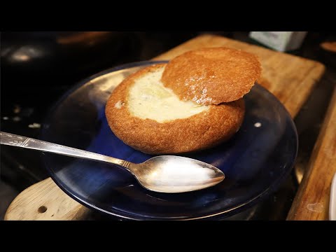 Swiss Cheese Soup With Bread Bowls