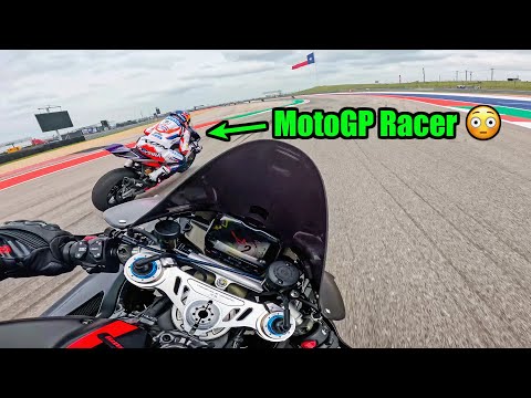 Thumbnail for MotoGP RIDER MEETS STREET HOOLIGAN 😳 | BMW M1000rr & Ducati Panigale V4 SP2 COTA Track Day by Ducati