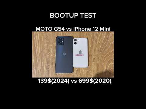 MOTO G54 vs IPHONE 12 Mini Bootup Test