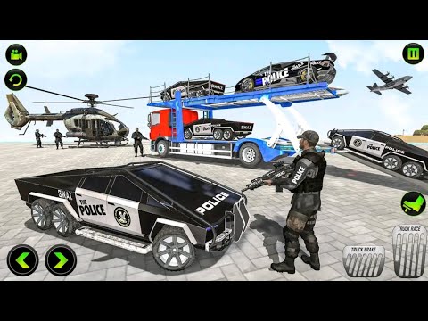 Transport US Police Cars, CyberTruck and Police Limo Car #6
