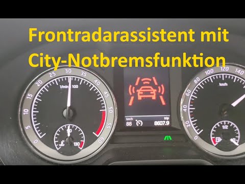 Frontradarassistent inklusive City-Notbremsfunktion Skoda Octavia 3 Facelift Gefahrensituationstest