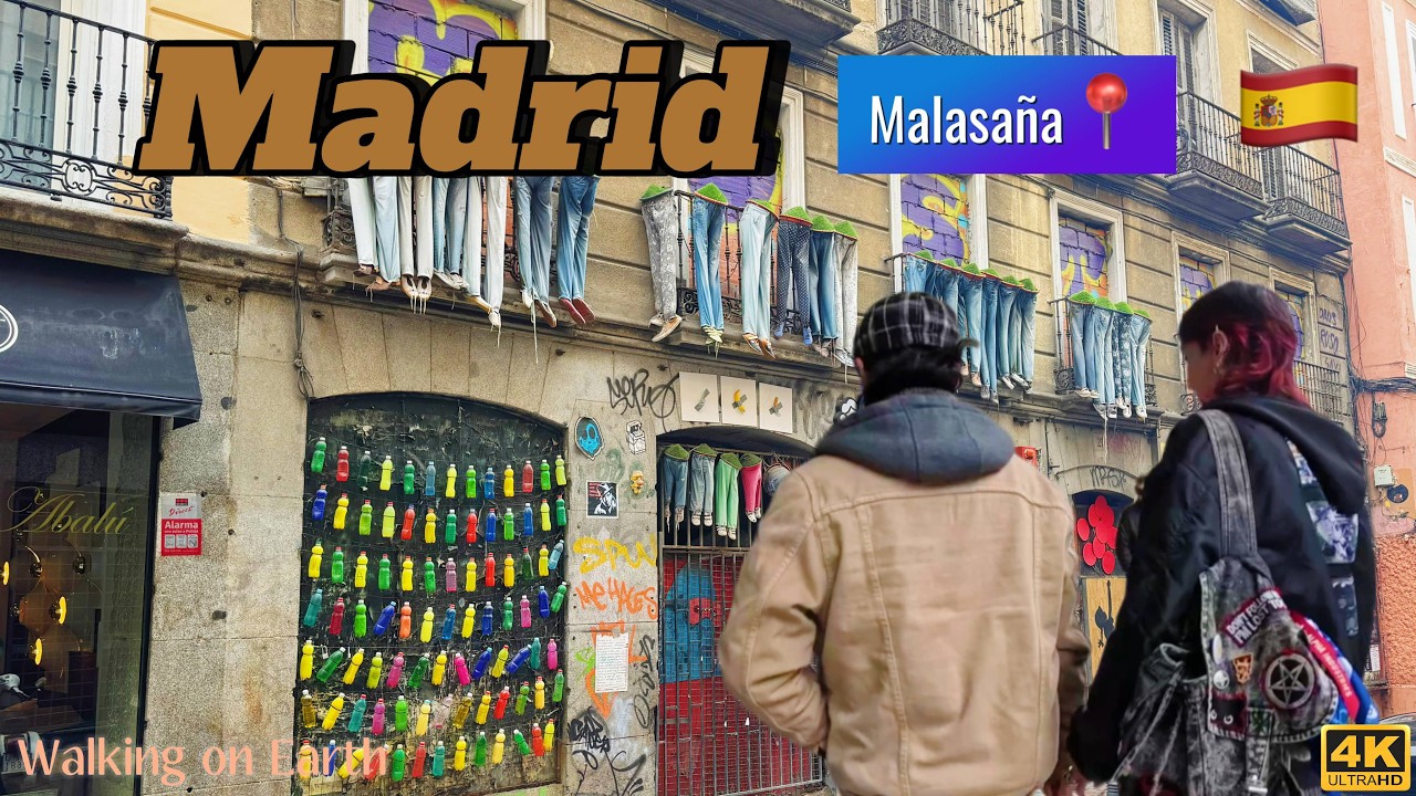 Immersive street-level walking tour through Madrid — Malasaña, Spain, showcasing authentic urban landscapes, local architecture, and the vibrant atmosphere of the city's neighborhoods