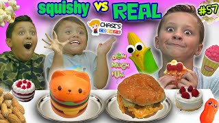 Chase's Corner: SQUISHY FOOD vs REAL FOOD Challenge! (#57) | DOH MUCH FUN